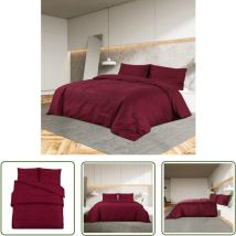 Ensemble de housse de couette Bordeaux 260x240 cm Coton - Housses De Couette - Linge De Lit - Literie - Coton - Rouge - The Living Store