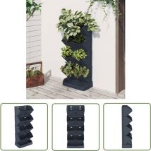 The Living Store - Ensemble de jardinières verticales 4 pcs Anthracite pp - Jardinière Suspendue - Jardinière Verticale - Ensemble De Jardinières