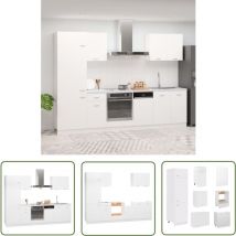 Ensemble de meubles de cuisine 7 pcs Blanc Aggloméré - Meuble De Cuisine - Ensemble De Cuisines - Armoire De Cuisine - Rangements Cuisine - Meuble