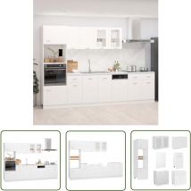 The Living Store Ensemble de meubles de cuisine 7 pcs Blanc Aggloméré - Meuble De Cuisine - Ensemble Meuble Cuisine - Armoire Cuisine - Cuisines