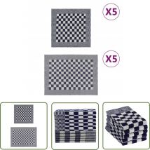 Ensemble de serviettes 10 pcs bleu et blanc coton - Serviettes De Cuisine - Torchons - Serviettes De Bain - Lot De Serviettes - Serviettes