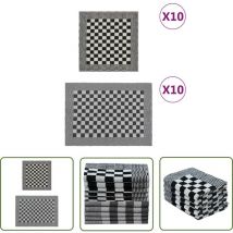 Ensemble de serviettes 20 pcs noir et blanc coton - Lot De Serviettes - Serviettes De Cuisine - Torchons De Cuisine - Serviettes De Bain - Coton