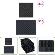 Ensemble de serviettes 20 pcs noir et gris coton - Serviettes De Cuisine - Torchons - Serviettes De Bain - Lot De Serviettes - Serviettes