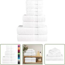 Ensemble de serviettes de qualité supérieure solund 8 pcs blanc - Serviettes De Bain - Ensembles De Serviettes - Serviettes Blanches - Serviettes