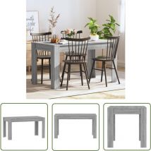 The Living Store Esstisch Grau Sonoma 140x74,5x76 cm Holzwerkstoff - Esstisch - Holztisch - Wohnzimmertisch - Küchentisch - Grau