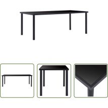The Living Store Esstisch Schwarz 200 x 100 x 75 cm Hartglas - Esstisch - Schwarzer Esstisch - Glas Esstisch - Metall Esstisch - Moderner Esstisch