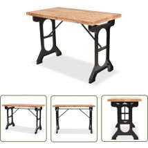 The Living Store Esstisch Massivholz Tanne 122x65x82 cm - Esstisch - Holzmöbel - Tannenholzt Tisch - Industrieller Stil - Antik Look