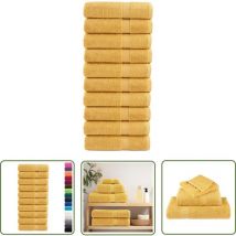 Essuie-mains de qualité supérieure solund 10 pcs doré 600 g/m² - Essuie Mains - Serviette à Main - Serviettes De Toilette - Textile Maison - Linge De