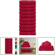 Essuie-mains de qualité supérieure solund 10 pcs rouge 600 g/m² - Essuie Mains - Serviette Main - Serviettes Rouges - Serviettes De Toilette - Coton