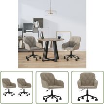 Kalisse - The Living Store Esszimmerstühle 2 Stk. Drehbar Hellgrau Samt - Samtstühle - Esszimmerstühle - Drehbare Stühle - Bürostuhl - Hochwertige