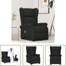 The Living Store - Fauteuil Noir Tissu - Fauteuil Inclinable - Fauteuil Releveur - Fauteuil Ergonomique - Chaise Relaxante - Mobilier De Salon