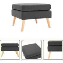 The Living Store Fußhocker Dunkelgrau Stoff - Polsterhocker - Fußhocker - Ottoman - Grau - Dunkelgrau