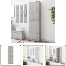 Longziming - The Living Store Garde-robe de couloir Gris béton 55x25x189 cm Bois d'ingénierie - Armoire De Couloir - Meuble De Rangement - Dressing
