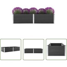 The Living Store Garten-Hochbeet 250 x 100 x 54 cm wpc Grau - Gartenhochbeet - Blumentopf - Balkonbepflanzung - Outdoor Dekoration - Gartendeko