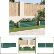 The Living Store Garten-Hochbeet Verzinkter Stahl 160x40x45 cm Grün - Gartenhochbeet - Metallhochbeet - Stahlteich - Balkonbepflanzung - Terrasse