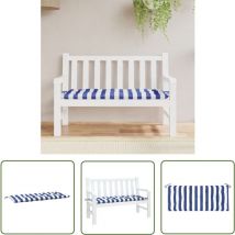 The Living Store Gartenbank-Auflage Blau&Weiß Gestreift 120x50x7 cm Stoff - Gartenbank Auflagen - Sitzkissen Outdoor - Gartenkissen - Balkon Deko
