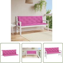 The Living Store Gartenbank-Auflagen 2 Stk. Rosa 150x50x7 cm Stoff - Sitzkissen - Gartenkissen - Outdoorkissen - Balkonkissen - Terrasse