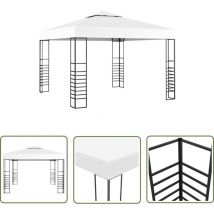 The Living Store Gartenpavillon 3×3 m Weiß - Pavillon - Gartenpavillon - Markise - Sommerhaus - Festzelt