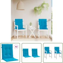 The Living Store Gartenstuhlauflagen für Niedriglehner 2 Stk. Blau 100x50x3 cm - Sitzauflage - Gartenstuhlkissen - Outdoorkissen - Niedriglehner
