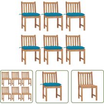 The Living Store Gartenstühle 6 Stk. mit Kissen Massivholz Teak - Gartensessel - Gartenmöbel - Teakholzmöbel - Outdoormöbel - Balkonmöbel