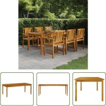 The Living Store Gartentisch 200x100x74 cm Massivholz Akazie - Gartentisch - Holztisch - Akazientisch - Esszimmertisch Im Freien - Outdoor Möbel