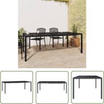 The Living Store Gartentisch Anthrazit 200x100x72 cm Stahl - Gartentisch - Esstisch - Outdoor Möbel - Terrassenmöbel - Balkonmöbel