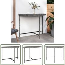 Abcrital - The Living Store Gartentisch Grau 100x50x75 cm Poly Rattan - Gartentisch - Poly Rattan - Outdoortisch - Esszimmerset - Terrasse