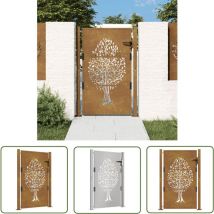 The Living Store Gartentor 105x130 Cm Cortenstahl Baum-design - Cortenstahltor - Gartentor - Zaun - Sicherheitszaun - Gartenabgrenzung