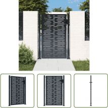 The Living Store Gartentor Anthrazit 105x155 Cm Stahl Quadratisches Design - Gartentor - Stahltür - Zaun - Einfahrtstor - Terrassentür