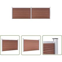 The Living Store Gartenzaun wpc 353x106 cm Braun - Gartenzaun - wpc Zaun - Holz-Look Zaun - Brauner Zaun - Montagefreundlicher Zaun
