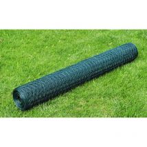 The Living Store - Grillage Acier galvanisé et revêtement en pvc 25 x 1 m Vert Vert