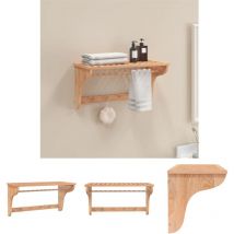 The Living Store Handtuchhalter 60x30x35 cm Massivholz Nussbaum - Handtuchhalter - Braun