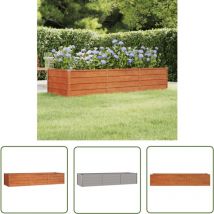 The Living Store Hochbeet Rostig 240x80x45 cm Cortenstahl - Cortenstahl Hochbeet - Gartengeräte - Balkonbepflanzung - Pflanzenbehälter - Rostoptik