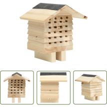 Hôtel d'abeilles Bois de sapin massif 22x20x20 cm - Maison à Abeilles - Hôtel à Abeilles - Abri à Abeilles - Nichoir à Abeilles - Abeille Solitaire