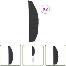 The Living Store - Housses de parapluie de jardin 2 pcs 280x30/81/45 cm 420D - Housse Parasol Extérieur - Housse De Parasol - Housse De Parapluie