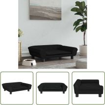 The Living Store Hundebett Schwarz 70x48x22 cm Samt - Hunde Bett - Samtbett - Hundeplatz - Tierbetten - Hundebette