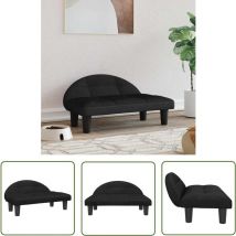 Hundebett Schwarz 70x52x30 cm Samt - Hunde Bett - Samtbett - Hundebette Schwarz - Kleines Hundebett - Gemütliches Hundebett - The Living Store
