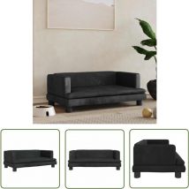 The Living Store Hundebett Schwarz 80x45x30 cm Samt - Hunde Bett - Hundebett - Samtbett - Tierbett - Kleines Hundebett