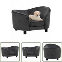 Abcrital - The Living Store Hundesofa Dunkelgrau 69x49x40 cm Plüsch - Hundebett - Kuschelbett Für Hunde - Kleines Hundebett - Gemütliches Hundebett
