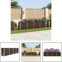 The Living Store - Jardinière 320x40x77 cm Acier galvanisé Marron - Jardinier Rectangular - Jardinière Extérieure - Pot De Fleurs Grand - Jardinière
