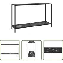 The Living Store Konsolentisch Schwarz 120x35x75 cm Hartglas - Konsolentisch - Wohnzimmermöbel - Sideboard - Nachttisch - Schwarz