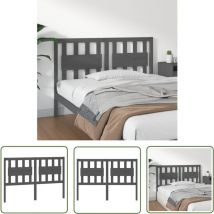 The Living Store Kopfteil Grau 125,5x4x100 cm Massivholz Kiefer - Holz Kopfteil - Kiefernholz Kopfteil - Massives Holz - Rustikal - Bettsofa