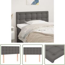 Kopfteil Grau 90x5x78/88 cm Kunstleder - Bettkopfteil - Betthaupt - Kopfteil Grau - Kunstleder - Massivholzkörper - The Living Store