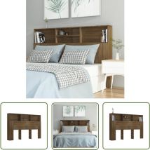 Kopfteil mit Ablagen Braun Eichen-Optik 160x19x103,5 cm - Kopfteil - Bettkopf - Regal - Wohnzimmer - Schlafzimmer - The Living Store