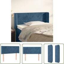 Kopfteil mit Ohren Dunkelblau 93x16x78/88 cm Samt - Bettkopfteil - Kopfteil - Samt - Dunkelblaues Kopfteil - Wohnaccessoires - The Living Store