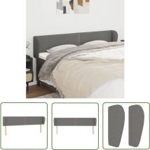The Living Store Kopfteil Mit Ohren Dunkelgrau 183x23x78/88 Cm Stoff - Bettkopfteil - Kopfteil - Polsterbett - Wohnaccessoires - Schlafzimmer 