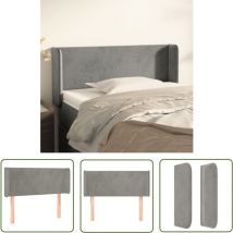 The Living Store Kopfteil Mit Ohren Hellgrau 83x16x78/88 Cm Samt - Bettkopfteil - Kopfteil - Samt - Grau - Hellgrau