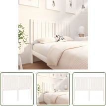 The Living Store Kopfteil Weiß 125,5x4x100 cm Massivholz Kiefer - Holz Kopfteil - Kiefernholz Kopfteil - Weißes Kopfteil - Betthaupt - Schlafzimmer