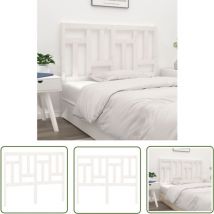 The Living Store Kopfteil Weiß 125,5x4x100 cm Massivholz Kiefer - Betthaupt - Holzbetthaupt - Kieferbett - Lattenkopfende - Weißes Kopfteil