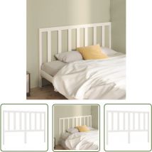 The Living Store Kopfteil Weiß 166x4x100 cm Massivholz Kiefer - Holz Kopfteil - Kiefer Kopfteil - Weißes Kopfteil - Bettkopf - Schlafzimmer Dekoration